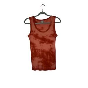 J. Jill Red Tie-dye Ribbed Knit Tank Top Size Small Comfortwear Summer